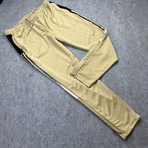 Adidas Tiro 21 Soccer Warmup Training Pants Men 2XL Gold Black Ankle Zip 31" - Picture 1 of 16